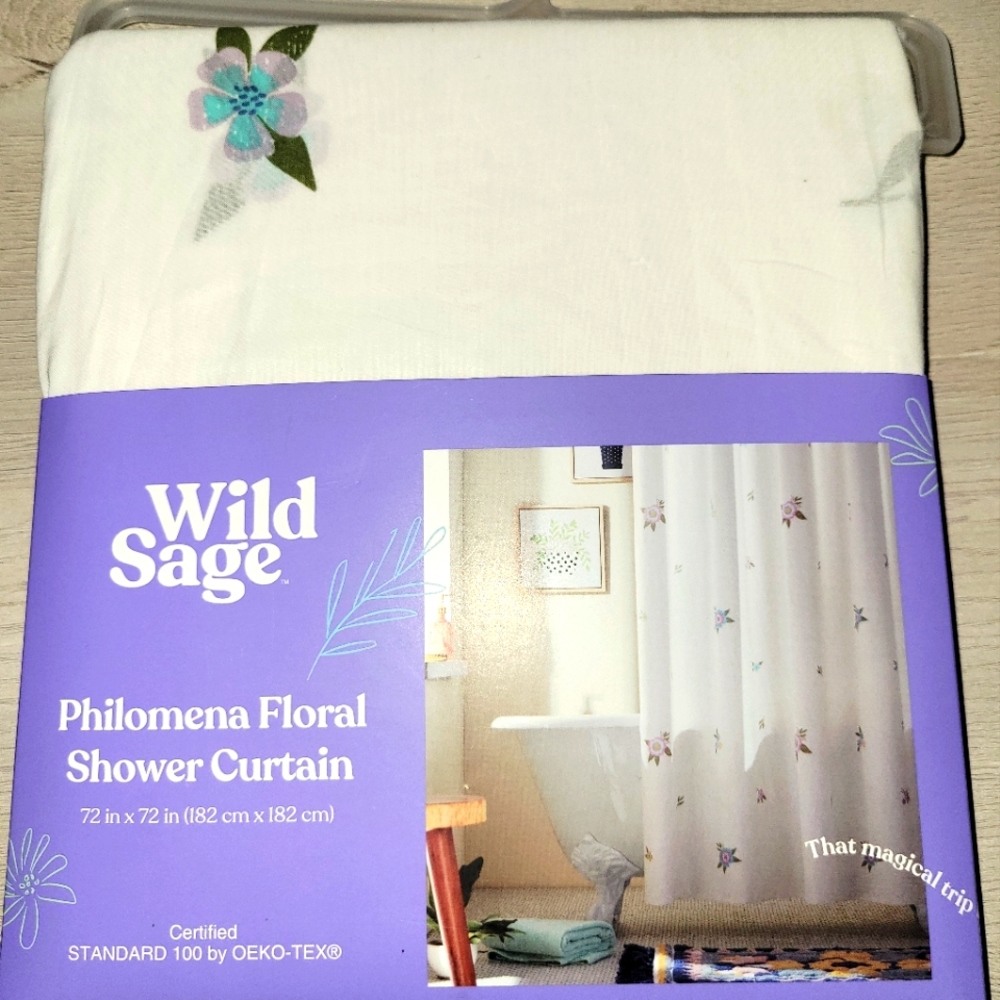 COPY - 🆕️Wild Sage™ 72-Inch x 72-Inch Philomena Floral Multicolor Shower Curtai